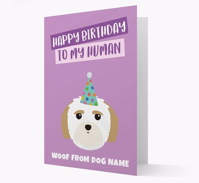 Personalised 'Happy Birthday To My Human' Card with {breedCommonName} Icon